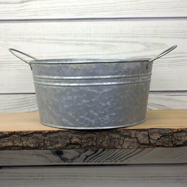 Zinc Round Bowl with Handles - Large (24x12cm)