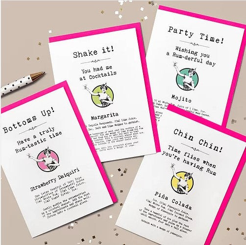 Negroni Cocktail Recipe Birthday Card