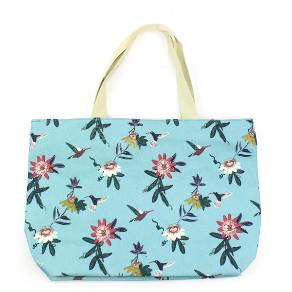 Passion Flower Maxi Bag - Light Blue