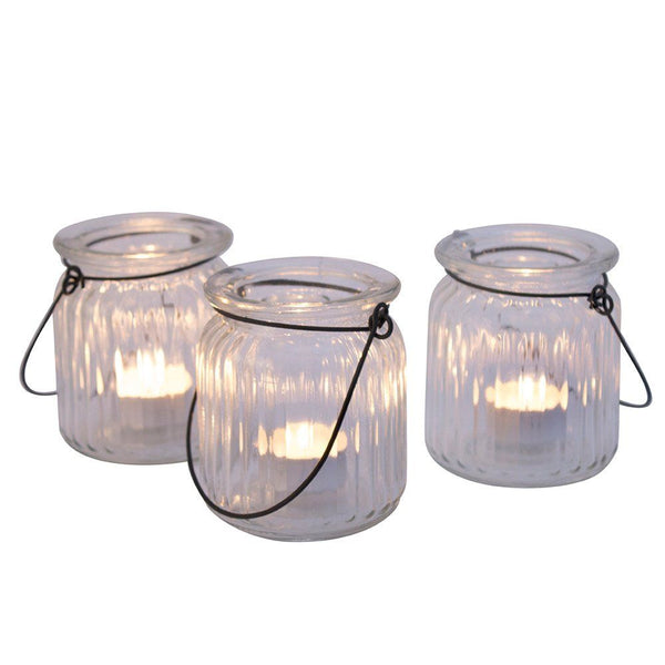 Ribbed Glass Lantern