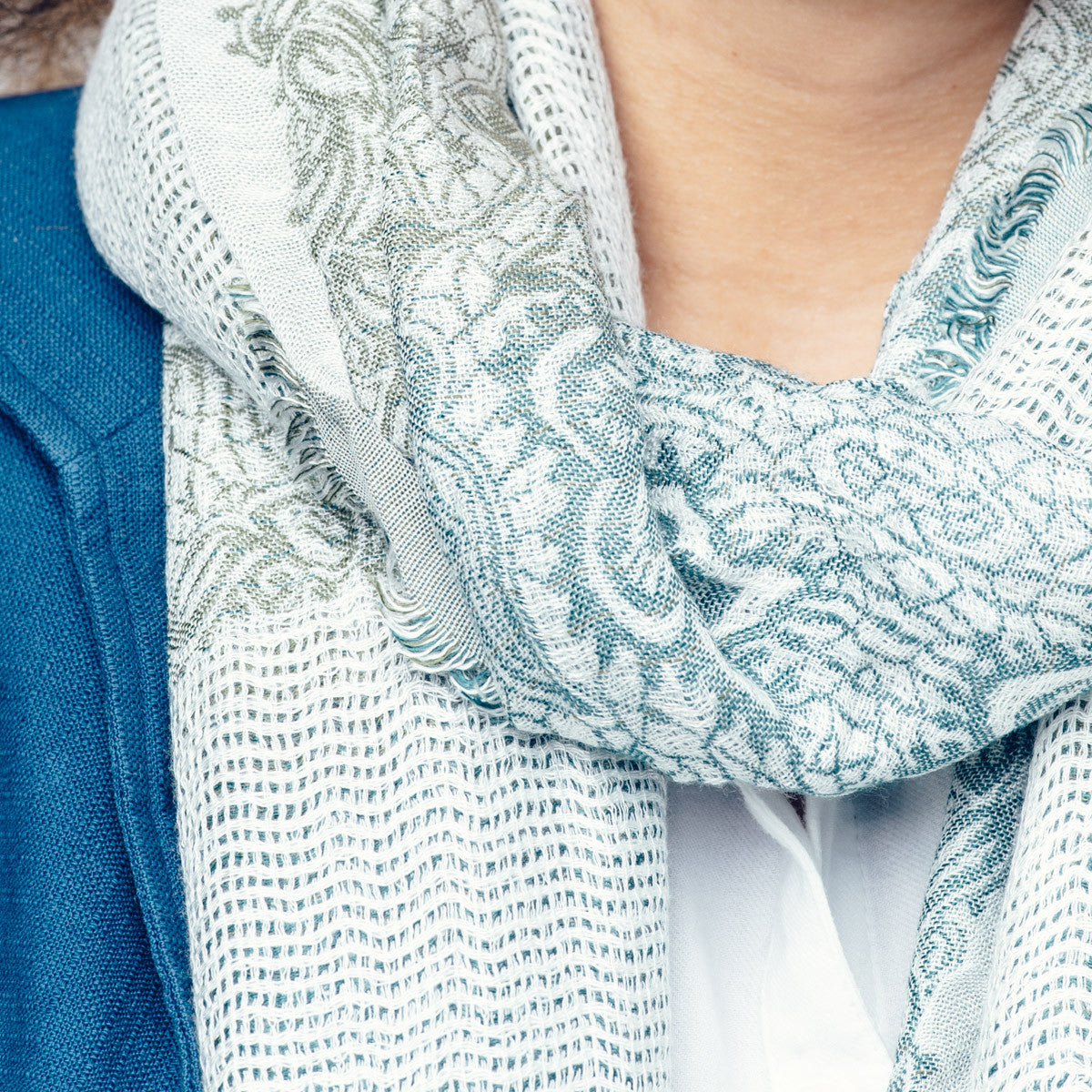 Cayda Green Boho-inspired Scarf